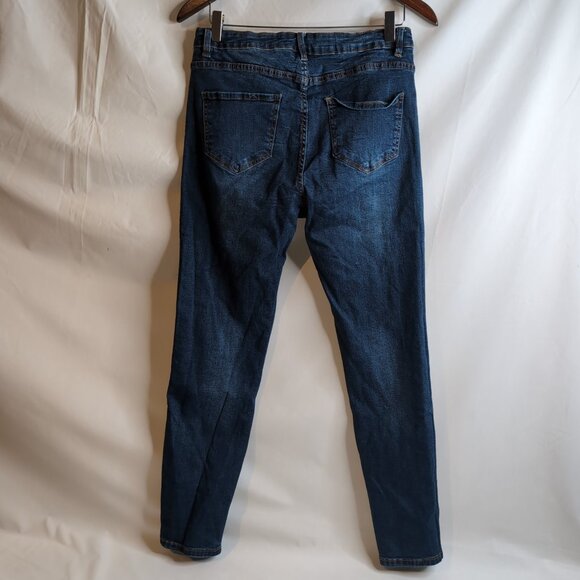 Frank Lyman Montreal Women's Blue Denim Jeans Cheetah Stripe, Size 10  (28-29") - Picture 2 of 9